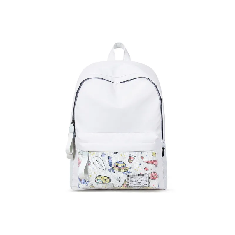 Bansusu Polyester Backpack Large Size Unisex Gray White-0