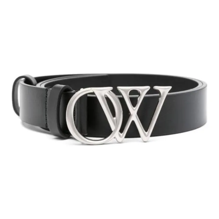 OFF-WHITE Logo Plaque Buckled Belt-0