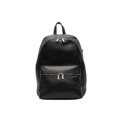 RICK OWENS/RO Grain Cow Leather Backpack Men's Black