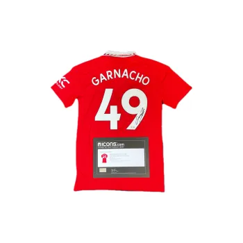 ICONS.com Garnacho Includes Certification Certificate, Framing Not Included Manchester United Soccer Apparel