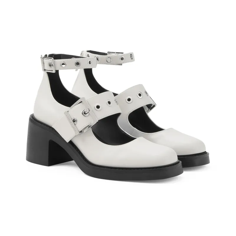 CHARLES&KEITH Small CK Gothic Lolita Style Women's Casual Shoes 6.8cm Women's Black/White-4