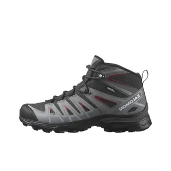 SALOMON X Ultra Pioneer Cushioning Anti-Slip And Wear-Resistant High-Top Outdoor Shoes Women's Black Gray Red