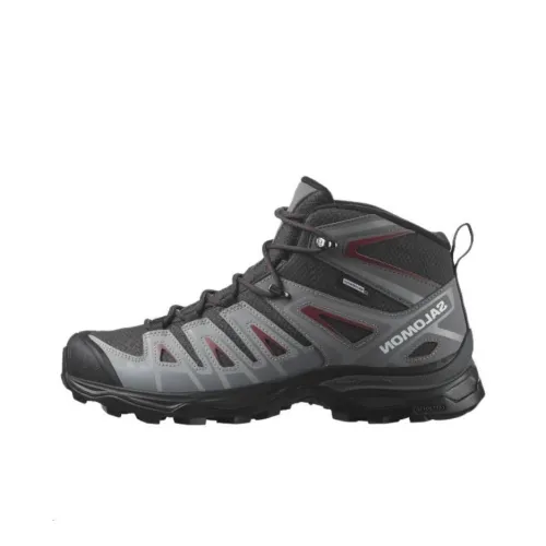 SALOMON X Ultra Pioneer Outdoor Shoes Women's High-Top Gray Red