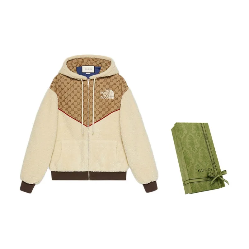 GUCCI X The North Face Gg Canvas Shearling Jacket-2