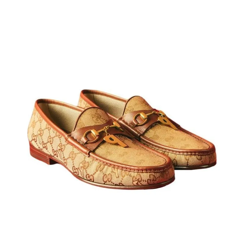 GUCCI Palace X GUCCI GG P Canvas Horsebit Loafer 'Beige'-1