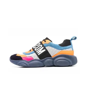 MOSCHINO Wear Resistant Low Top Casual Shoes Men's Red Yellow Blue