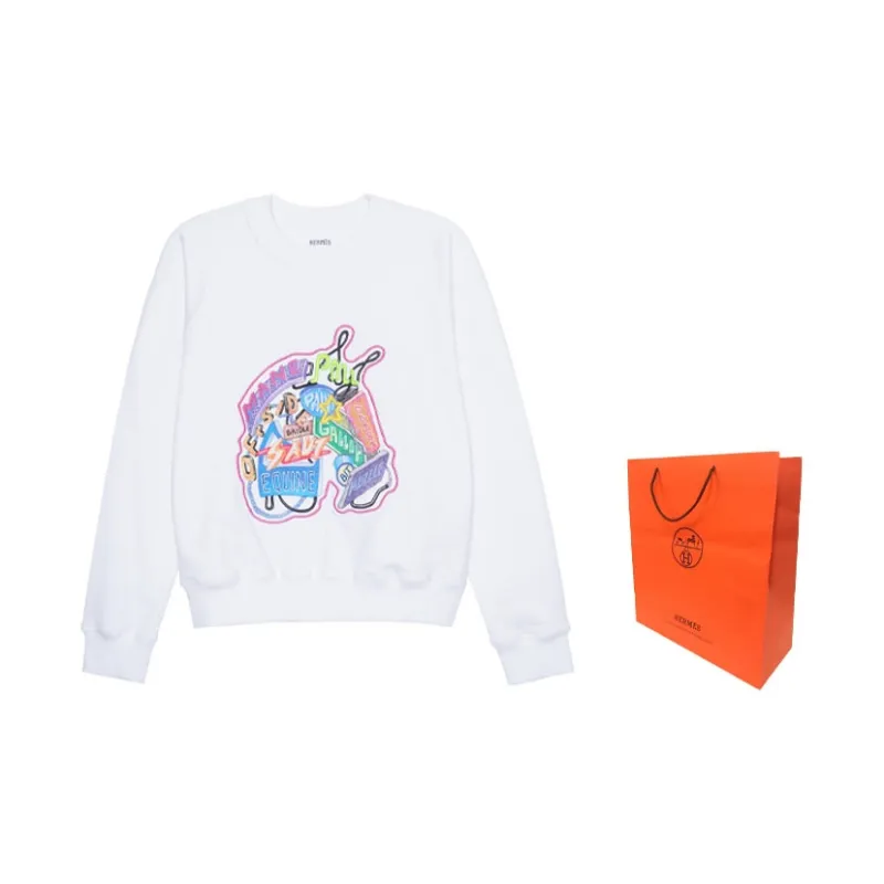 HERMES 2010s Chevaloscope Embroidered Sweatshirt-2