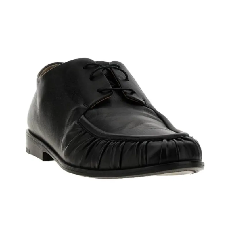 Marsèll Round Toe Ruched Lace Up Shoes-2