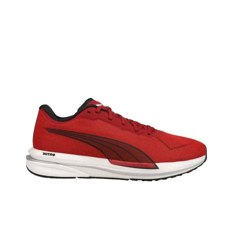 PUMA Velocity Nitro 1 Cushioning Anti-Slip And Wear-Resistant Low-Top Running Shoes Men's Black Red-1