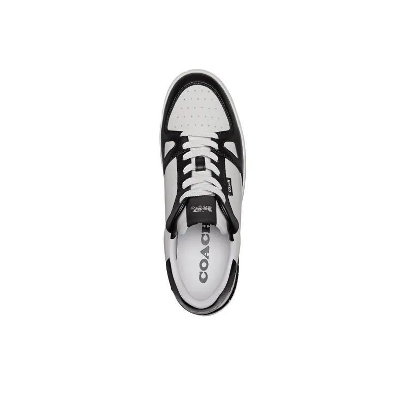 COACH Low Top Skateboard Shoes Men's Black White-3