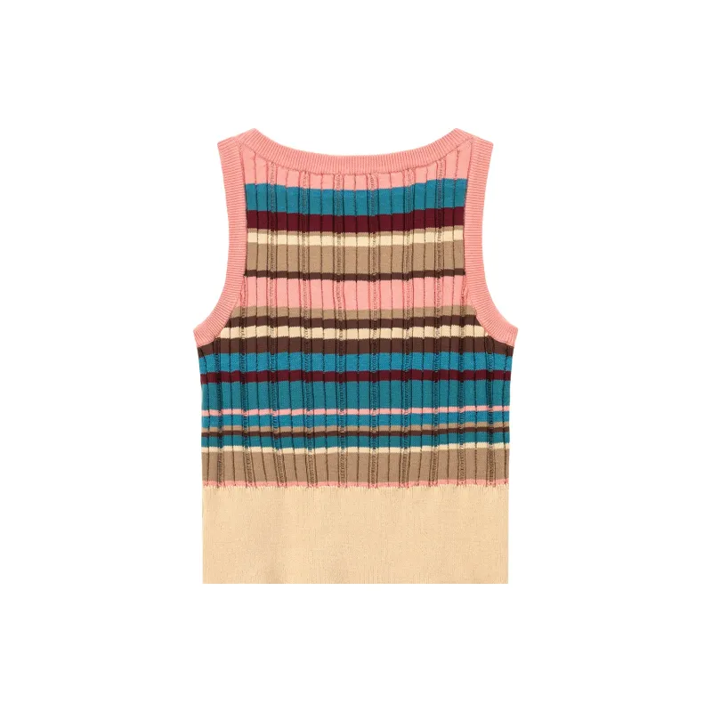 CHUU Tank Tops Women's Pink Stripes-1