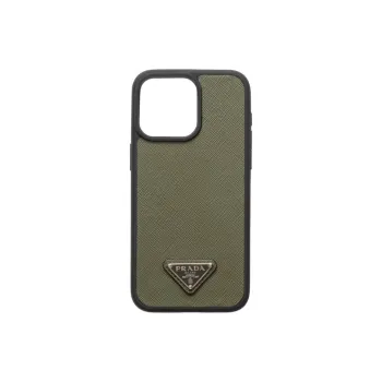 PRADA Saffiano Leather IPhone 15 Pro Max Case And Bag Accessory Men's Green