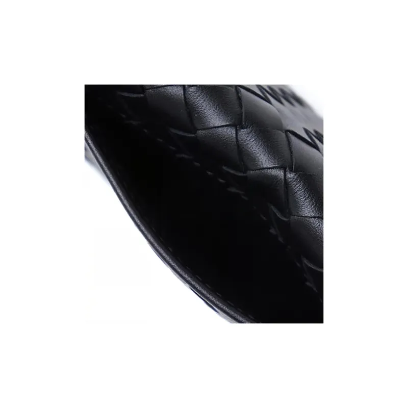 Bottega Veneta Intrecciato Cow Leather Wallet Men's Black-4