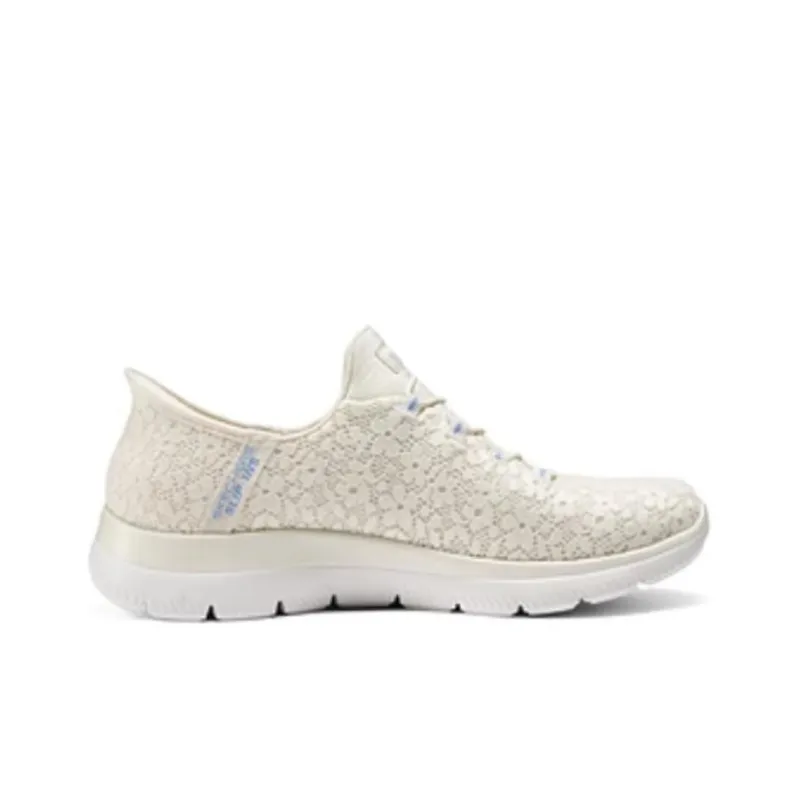 Skechers Cushioning Breathable Low Top Running Shoes Women's Ivory-1