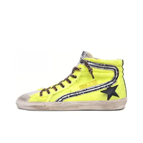 Golden Goose Slide Skateboard Shoes Men Mid-Top Yellow/Black