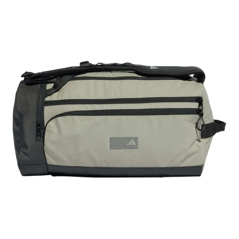 Adidas Coated PU Shoulder Bag, Crossbody Bag Regular Men's Silver Pebble & Black & Gray-0