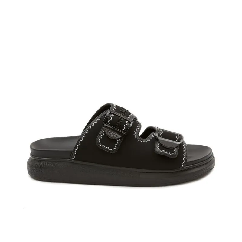 Alexander McQueen Hybrid Rubber Sole Abrasion Resistant Slide Slippers Men's Black-1