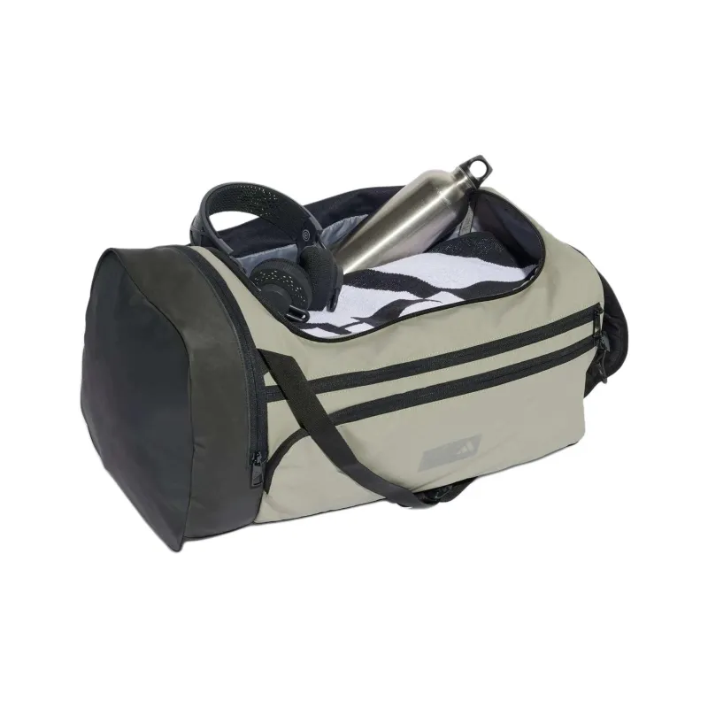Adidas Coated PU Shoulder Bag, Crossbody Bag Regular Men's Silver Pebble & Black & Gray-3