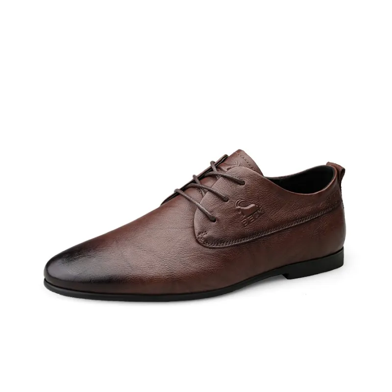 BECK Dress Shoes Men Low Top Brown, Black-6