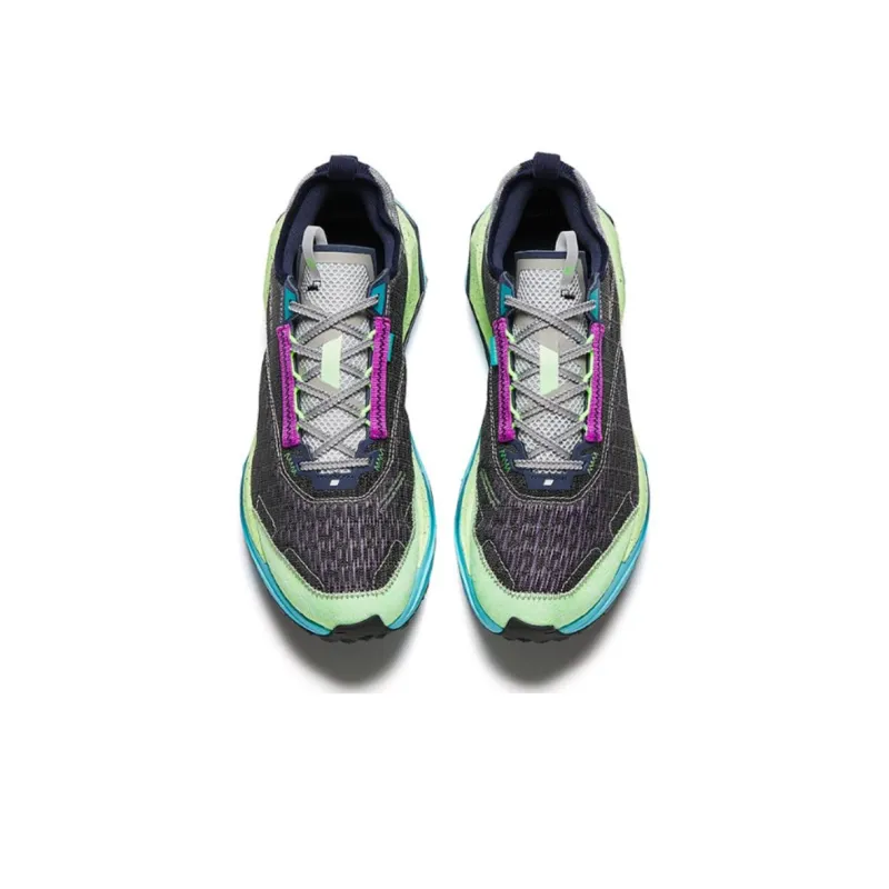 Anta Anti-Slip Wear-Resistant Low-Top Running Shoes Men's Black Green Blue-2