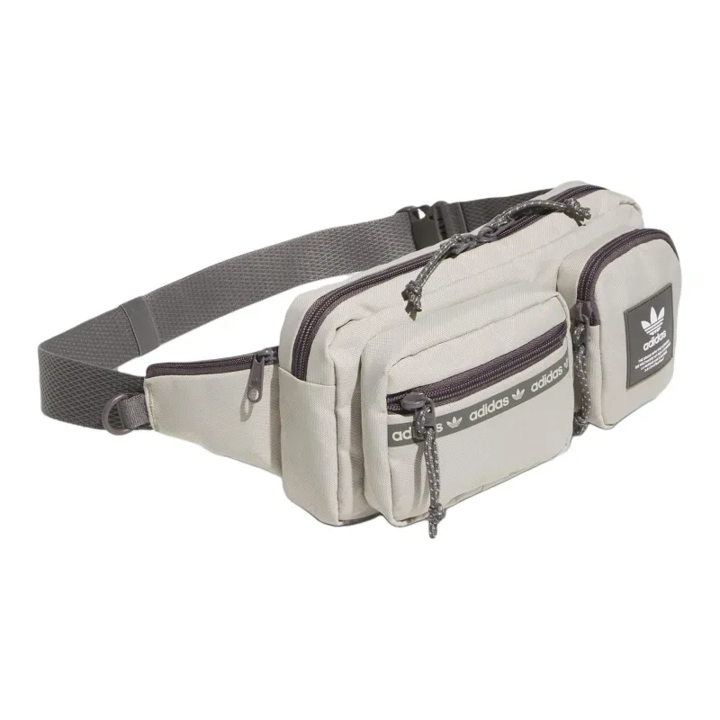 Adidas Originals Recycled Polyester Crossbody Bags Fanny Pack Regular Unisex Nappy Gray With Charcoal-1