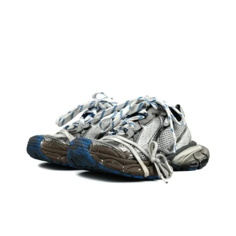 Balenciaga 3XL Sneakers 'Worn Out Grey White And Blue Mesh And Polyurethane' Women's-4