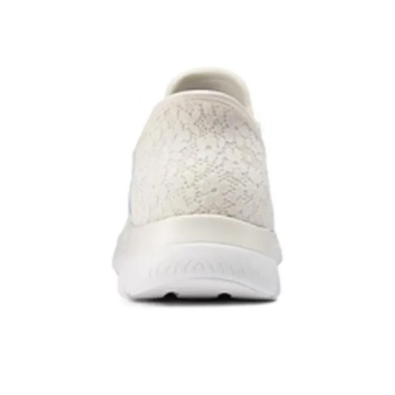 Skechers Cushioning Breathable Low Top Running Shoes Women's Ivory-3