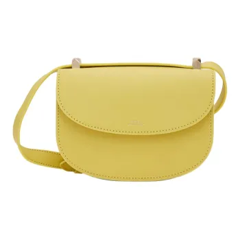 A.P.C Genève Vegetable Tanned Polished Leather Crossbody Bag, Shoulder Bag Women's Yellow