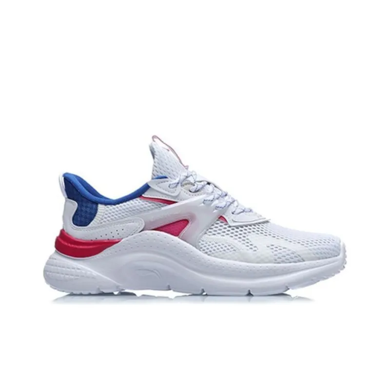LiNing Liuyun Rebound Cushioning Lightweight Wear Resistant Slip Resistant Low Top Running Shoes Women's White Blue Red-1