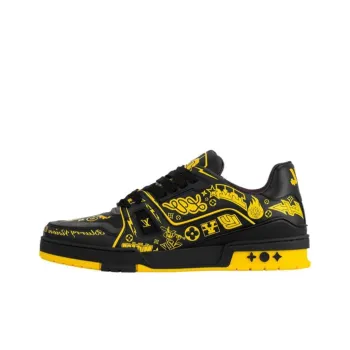 LOUIS VUITTON Trainer Low Top Skateboard Shoes Women's Black