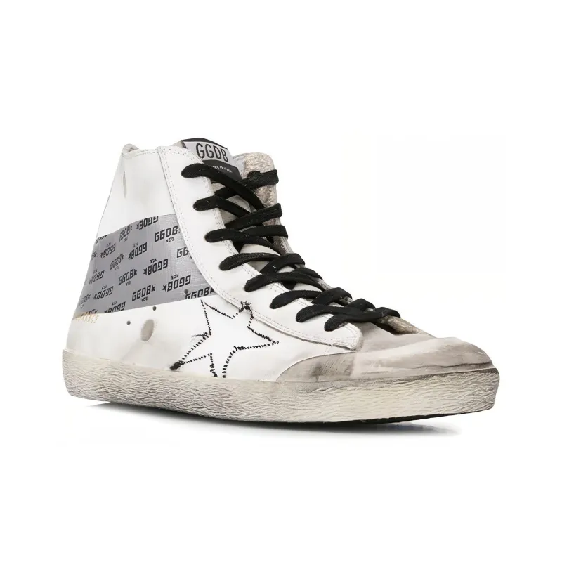 Golden Goose Francy Stylish Skateboarding Shoes Men's Silver White Old-fashioned-2