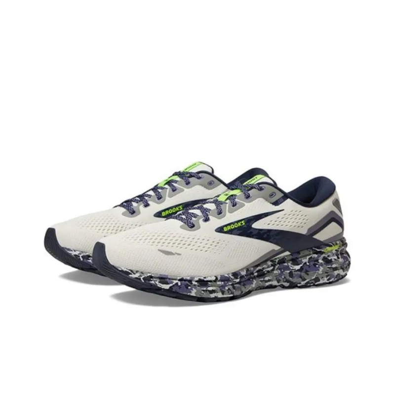 Brooks Ghost 15 Cushioning Wear Resistant Low Top Casual Running Shoes Men's Beige Gray-2