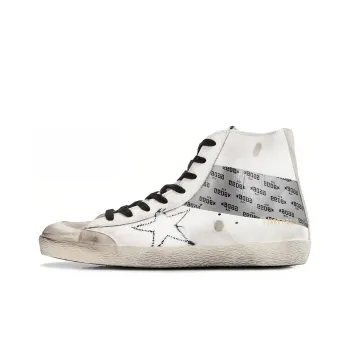 Golden Goose Francy Stylish Skateboarding Shoes Men's Silver White Old-fashioned