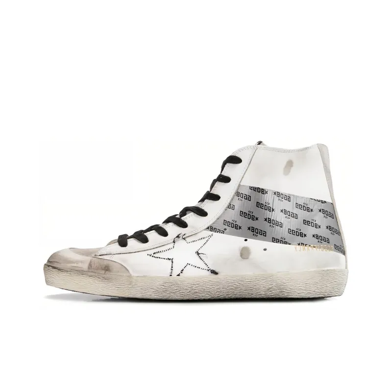 Golden Goose Francy Stylish Skateboarding Shoes Men's Silver White Old-fashioned-0