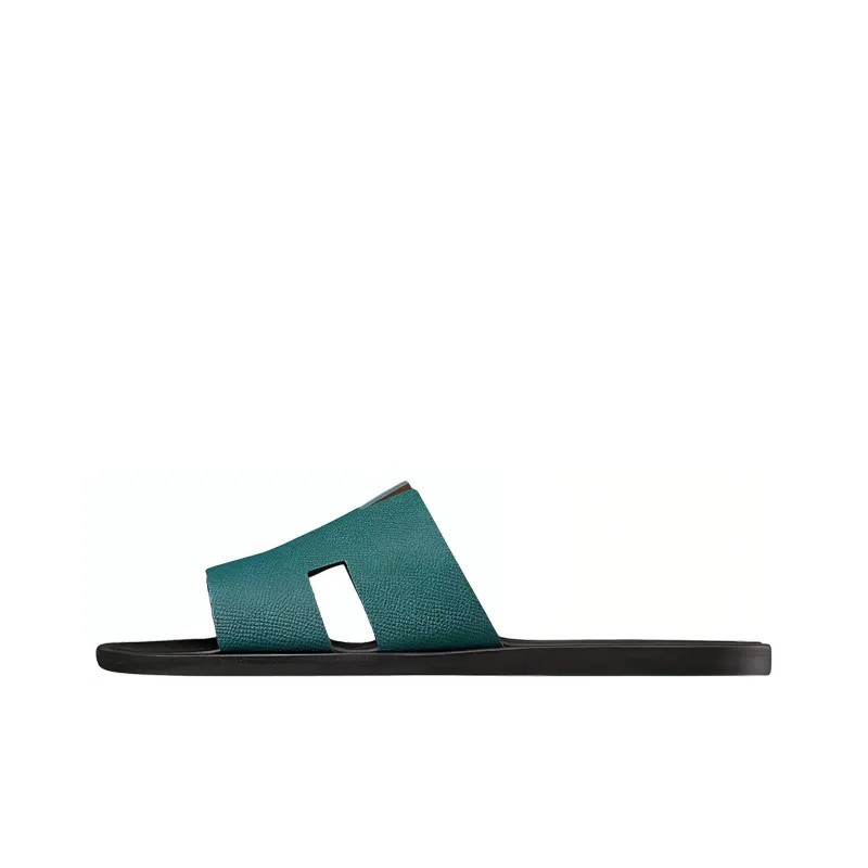 HERMES Epsom Stylish Sandals Men's Aqua Green-0