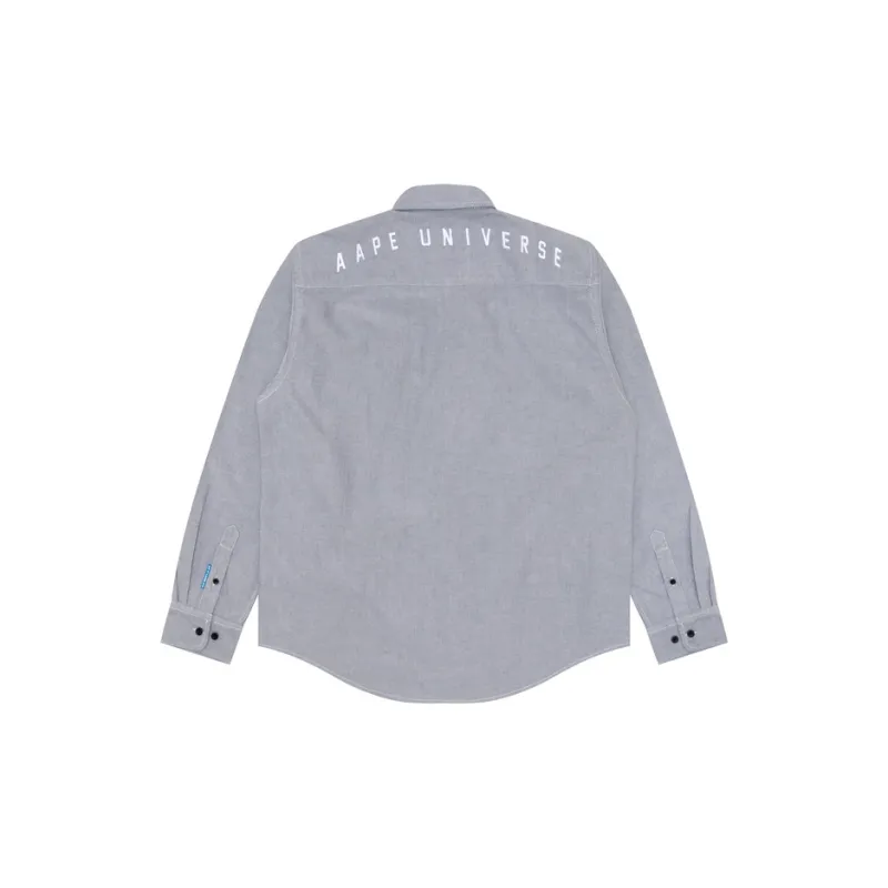 Aape By *A Bathing APE® Logo patch Cotton Shirt-3