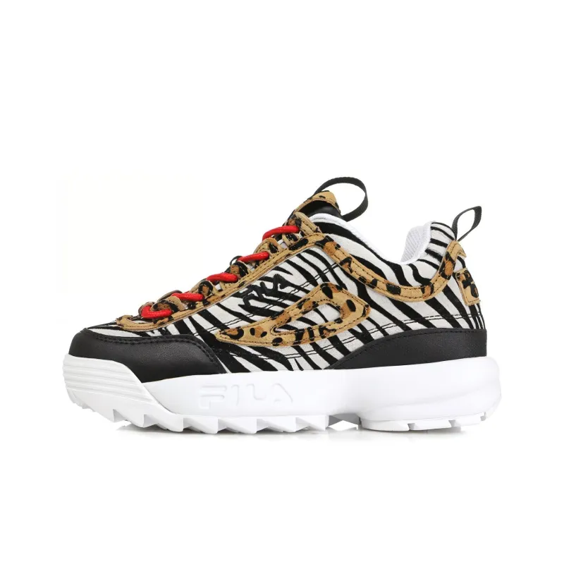FILA Cross Training Disruptor 2 Low top Animal Running Shoes Black/White Women's-0