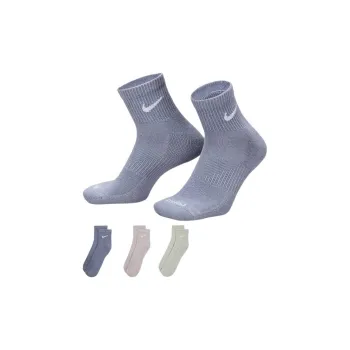 Nike Mid Calf Socks Unisex 3 Pack Gray Slate Blue