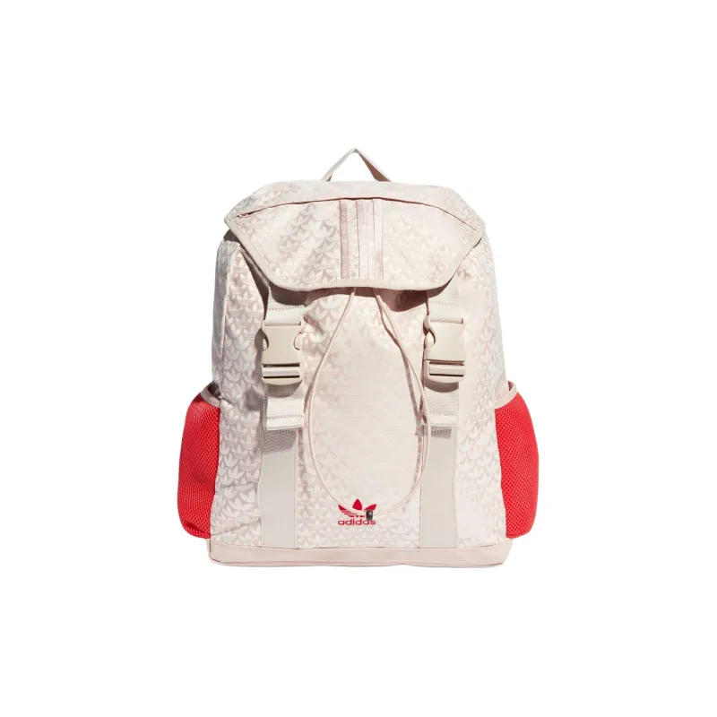 Adidas Originals Recycled Polyester Jacquard Fabric Backpack Regular Women's Taupe & Scarlet-0