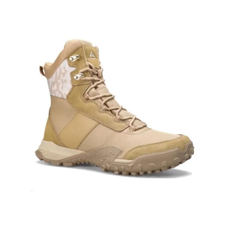 HUMTTO Anti Slip Wear Resistant High Top Outdoor Shoes Men's Brown Yellow-3