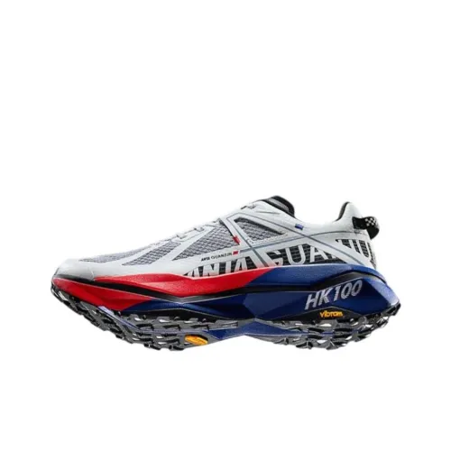 Anta Cushioning Wear Resistant Low Top Running Shoes Women's White Blue Red
