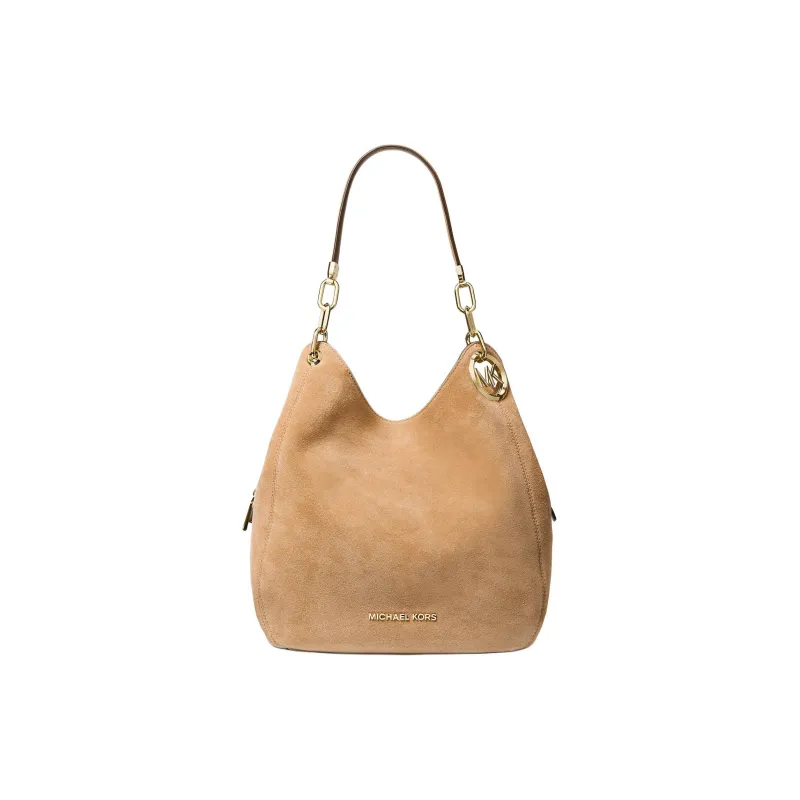 MICHAEL KORS MK Lillie Suede Handbag, Shoulder Bag Tubas Women's Light Peanut-0