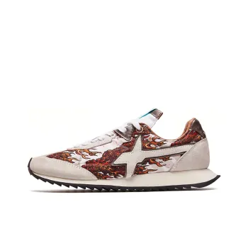 W6YZ x XTEP Wind And Fire Design Cushioned Slip Resistant Lightweight Low Top Running Shoes Men's Beige