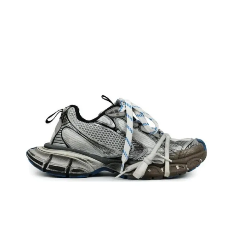 Balenciaga 3XL Sneakers 'Worn Out Grey White And Blue Mesh And Polyurethane' Women's-1