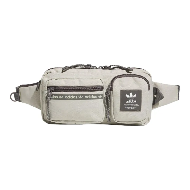 Adidas Originals Recycled Polyester Crossbody Bags Fanny Pack Regular Unisex Nappy Gray With Charcoal-0