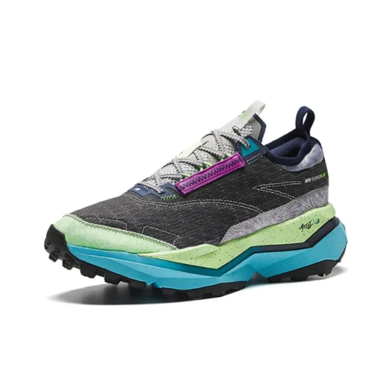 Anta Anti-Slip Wear-Resistant Low-Top Running Shoes Men's Black Green Blue-1
