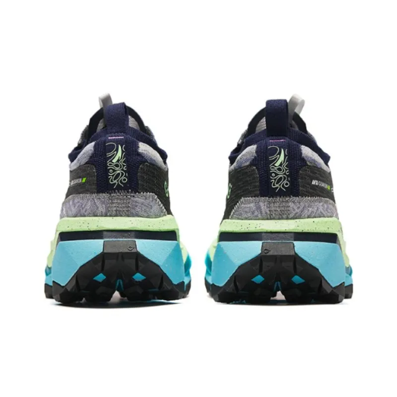Anta Anti-Slip Wear-Resistant Low-Top Running Shoes Men's Black Green Blue-3