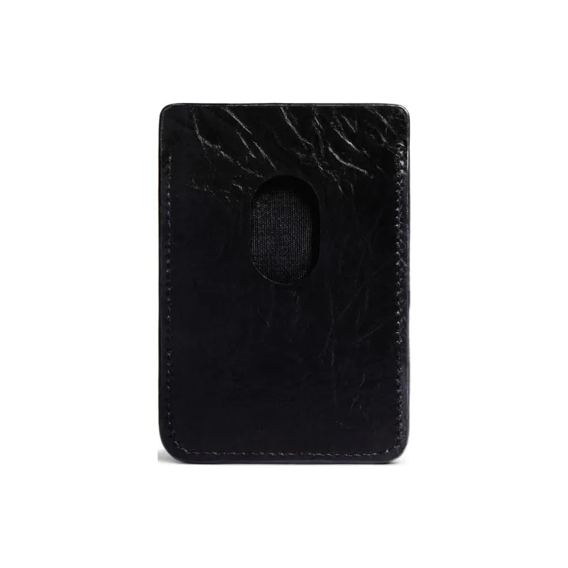 Balenciaga CRUSH Calfskin Card Holder Women's Black-2