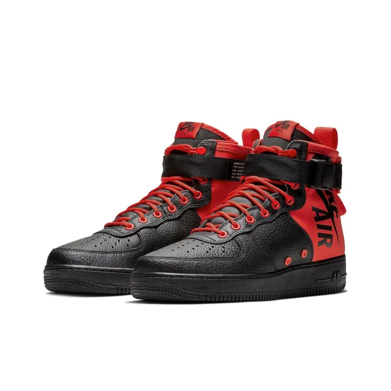Nike Sf Air Force 1 Mid Habanero Red Black-3