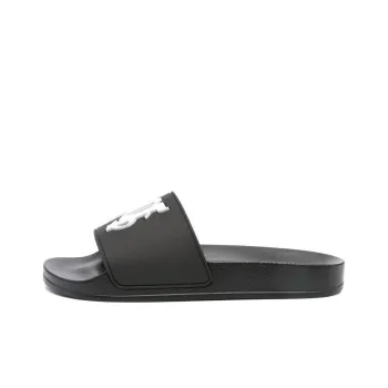 PALM ANGELS Logo Embossed Square Toe Slides Women's